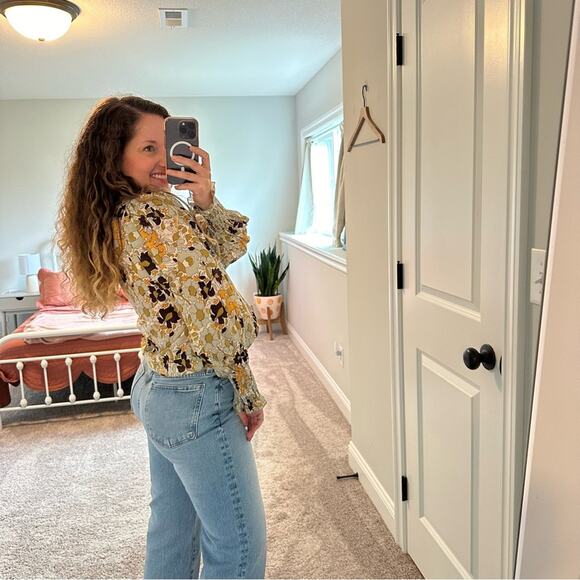 Rebecca Taylor Floral Blouse Long Sleeve Top Small - Picture 4 of 11